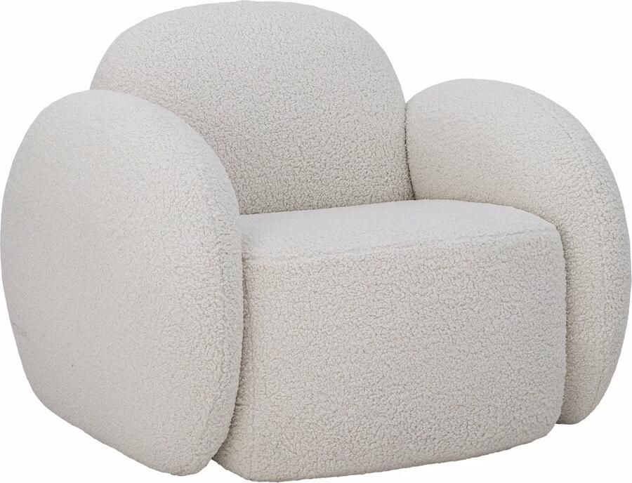 Bloomingville Fauteuil Zanno Teddy stof Wit
