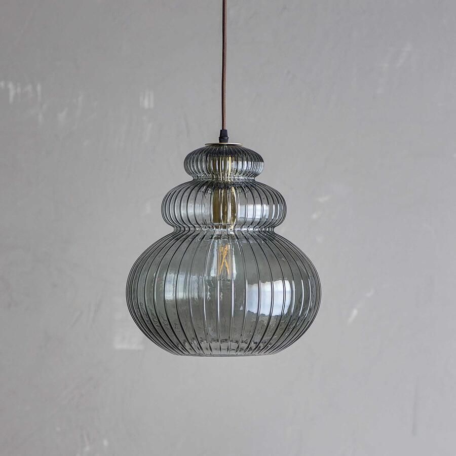 Bloomingville Hanglamp Sybia Glas 32cm Grijs