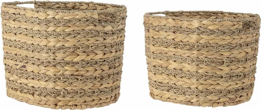 Bloomingville Mand Indra Large Waterhyacint Set van 2 stuks Naturel