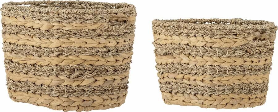 Bloomingville Mand Indra Small Waterhyacint Set van 2 stuks Naturel