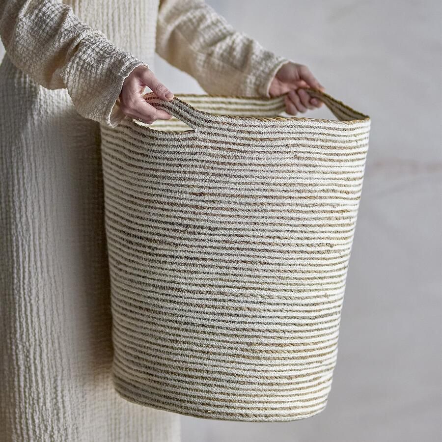 Bloomingville Mand Selena Jute en zeegras 49cm hoog Wit