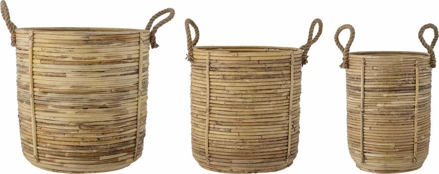 Bloomingville Mand Tesser Rotan Set van 3 stuks Naturel