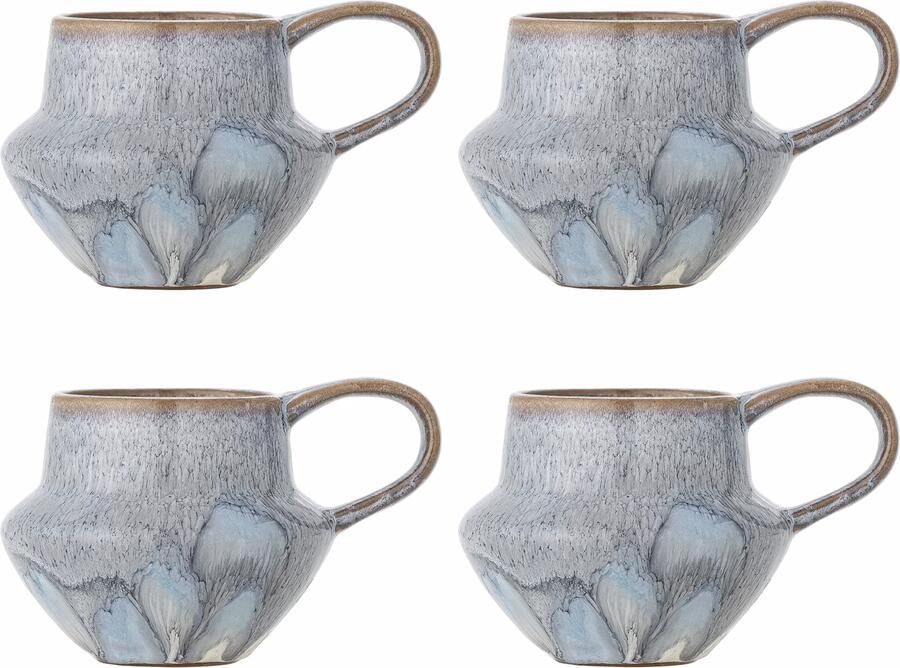 Bloomingville Mok Bessie Set van 4 stuks Blauw