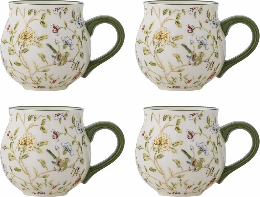 Bloomingville Mok Bloomie Set van 4 stuks Meerkleurig