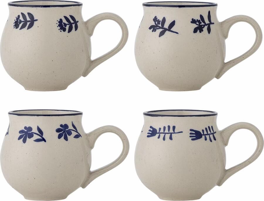 Bloomingville Mok Eimy Set van 4 stuks Blauw