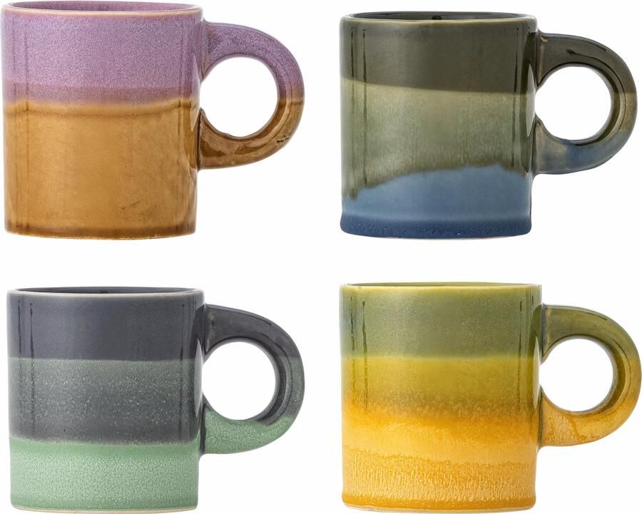 Bloomingville Mok Joris Set van 4 stuks Meerkleurig