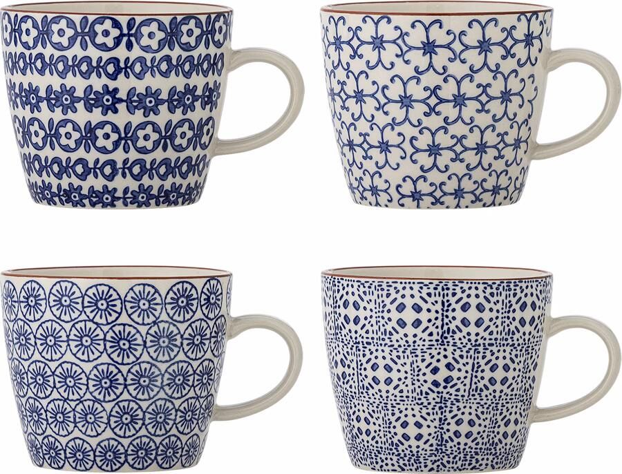 Bloomingville Mok Karine Set van 4 stuks Blauw