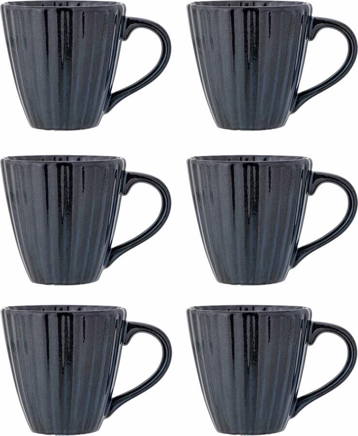 Bloomingville Mok Latina Set van 6 stuks Blauw