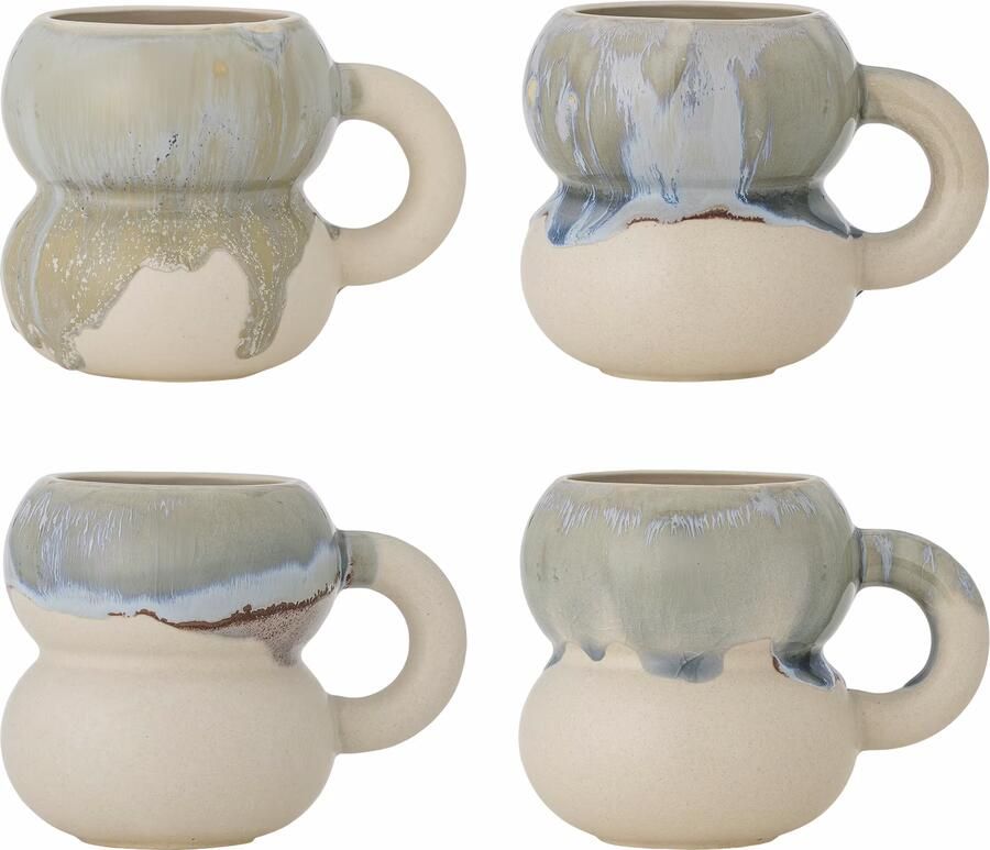 Bloomingville Mok Luna Set van 4 stuks Blauw