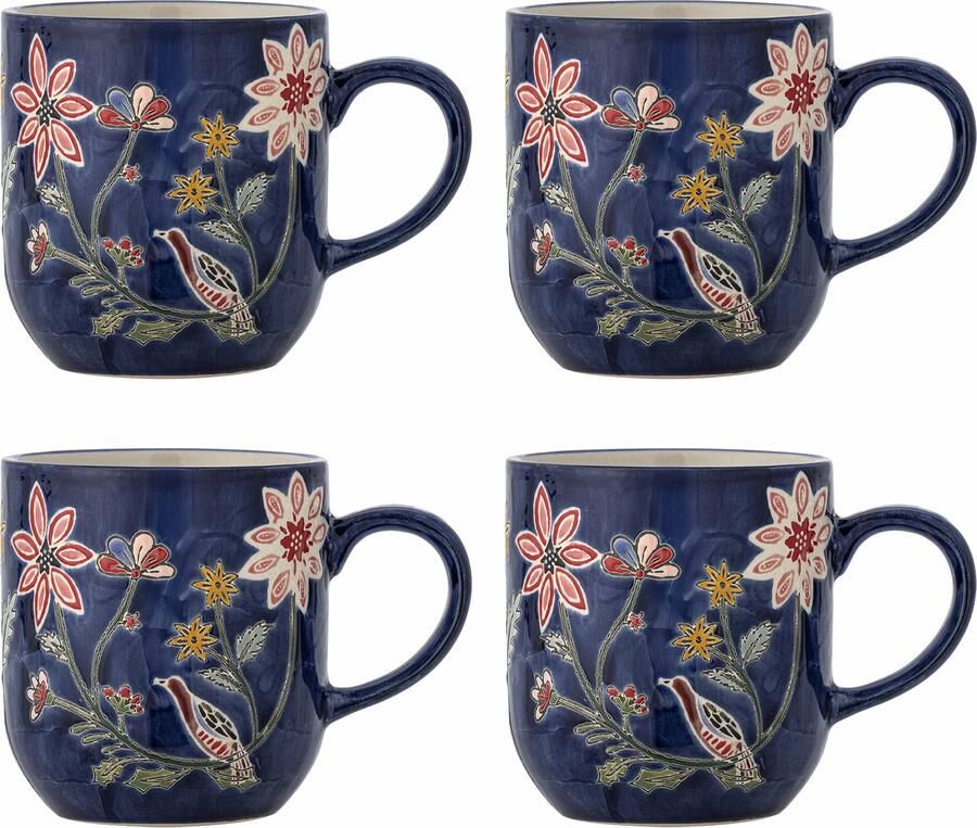 Bloomingville Mok Meredith Set van 4 stuks Meerkleurig