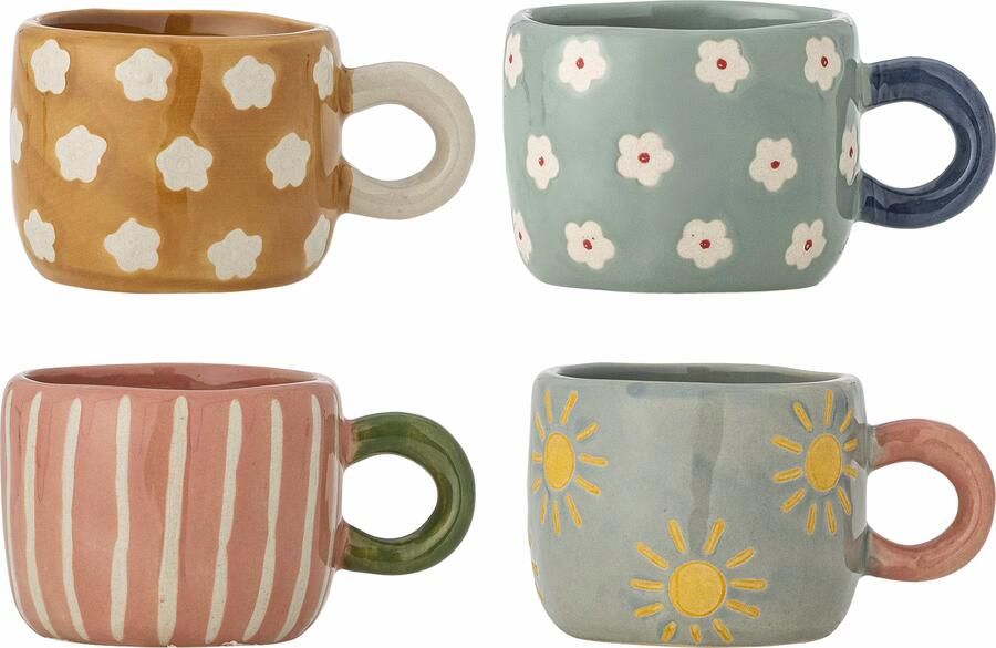 Bloomingville Mok Nini Set van 4 stuks Meerkleurig