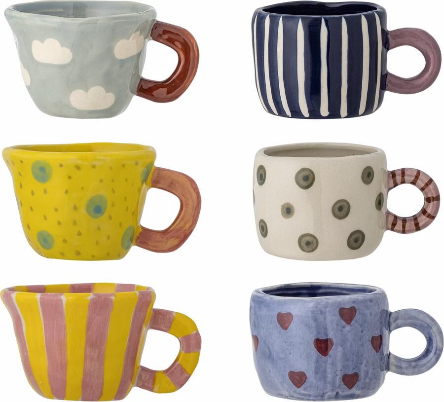Bloomingville Mok Nini Set van 6 stuks Meerkleurig