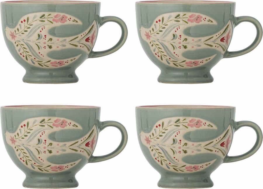 Bloomingville Mok Rosalynde Set van 4 stuks Groen