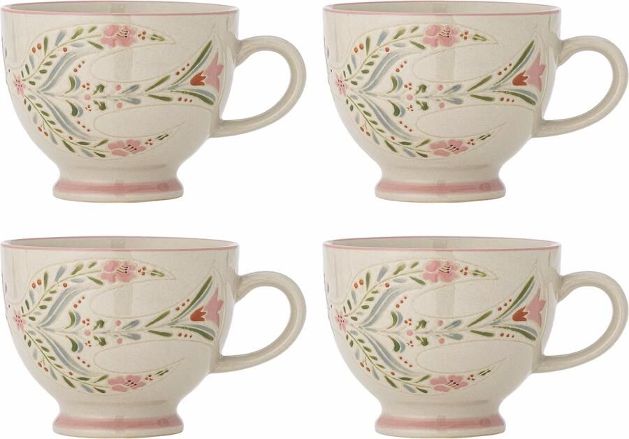Bloomingville Mok Rosalynde Set van 4 stuks Wit