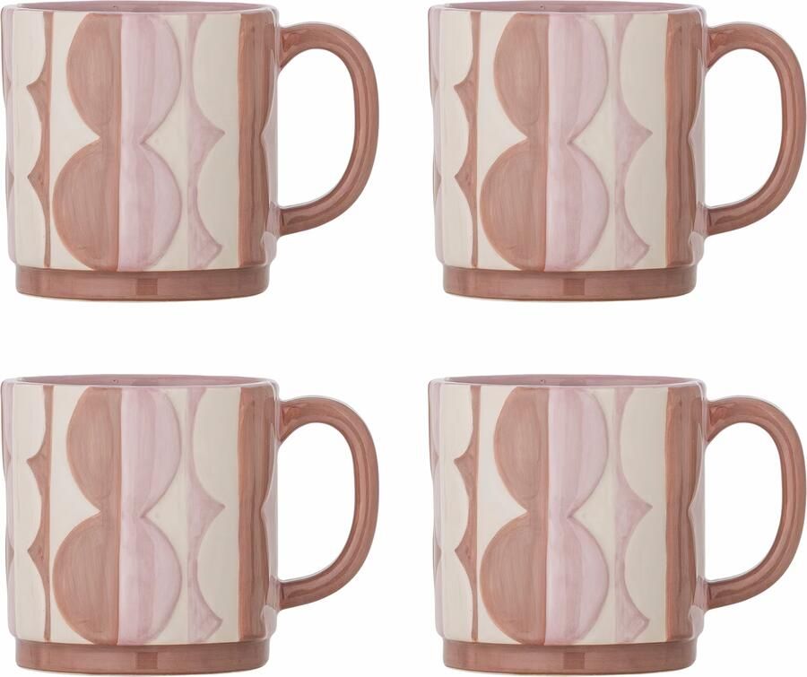 Bloomingville Mok Saul Set van 4 stuks Roze