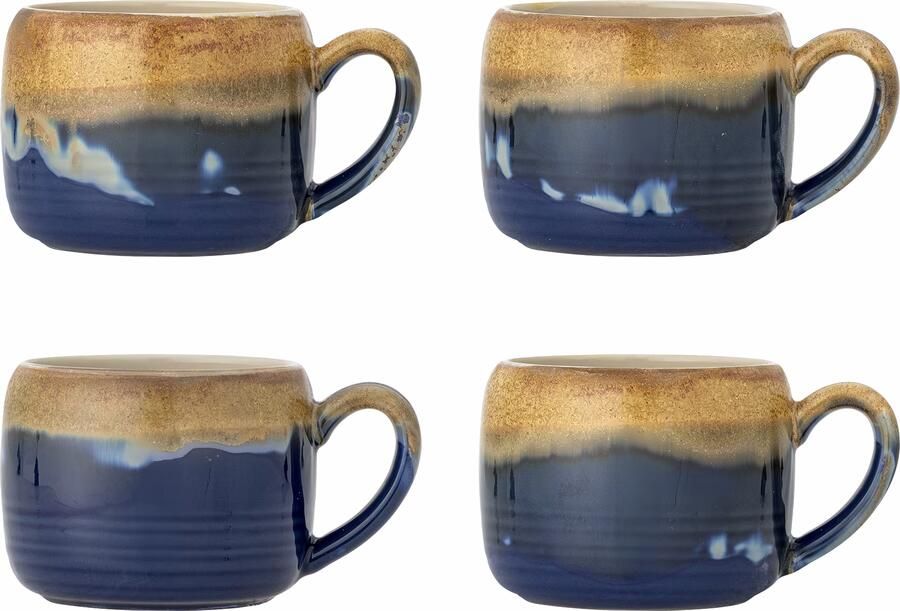Bloomingville Mok Sheen Set van 4 stuks Blauw