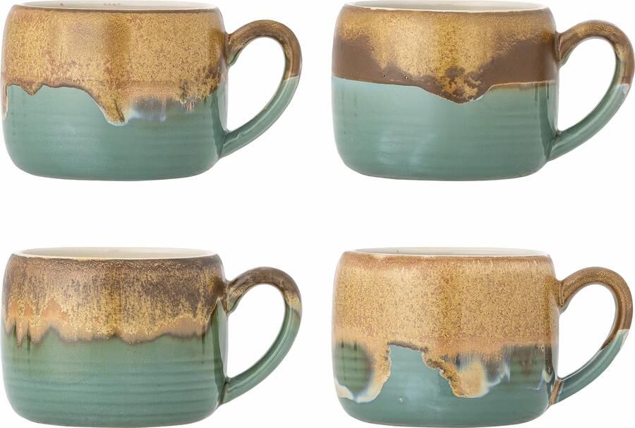Bloomingville Mok Sheen Set van 4 stuks Groen
