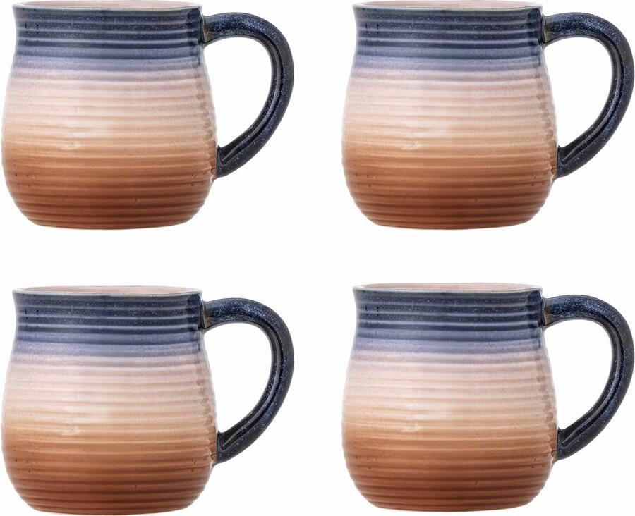 Bloomingville Mok Tatum Set van 4 stuks Meerkleurig