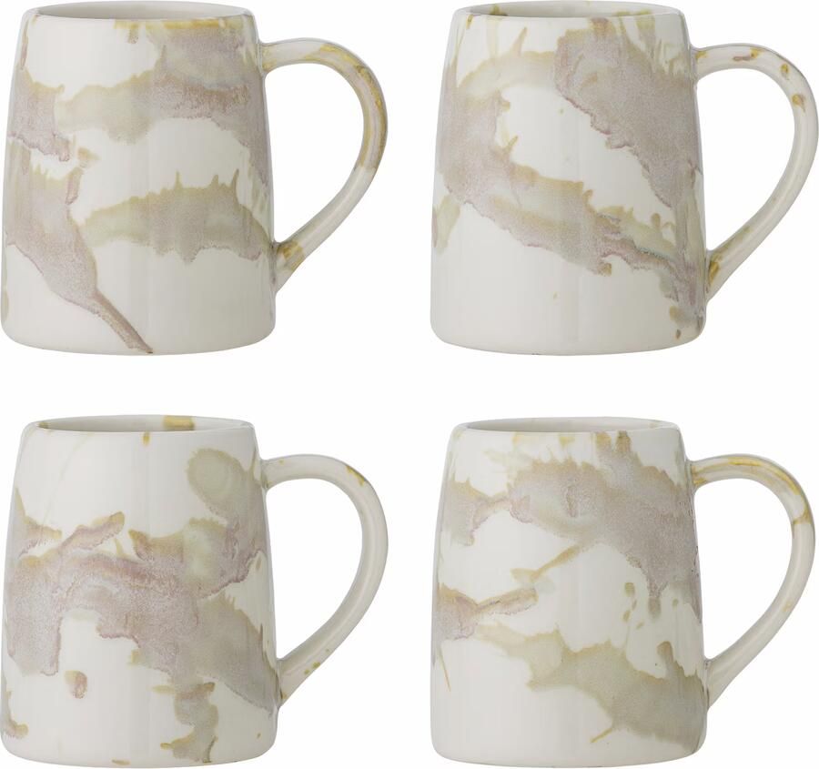 Bloomingville Mok Winnie Set van 4 stuks Crème