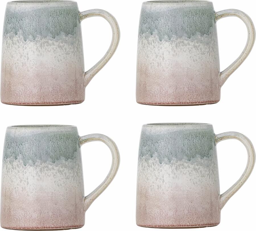 Bloomingville Mok Winnie Set van 4 stuks Groen Roze