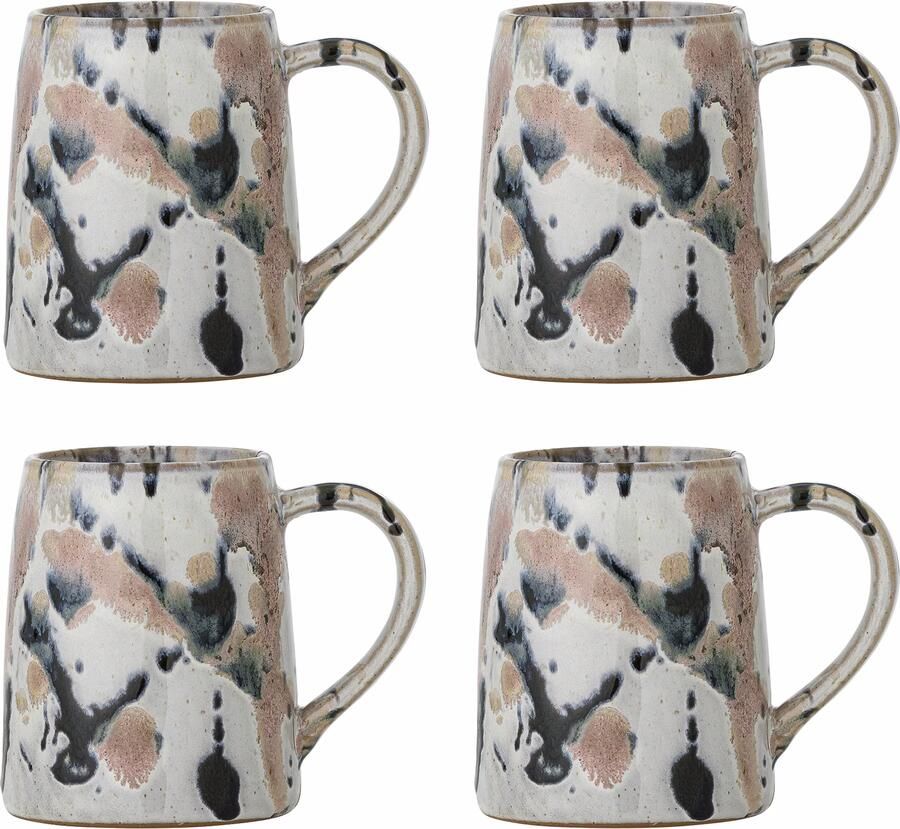 Bloomingville Mok Winnie Set van 4 stuks Roze Blauw