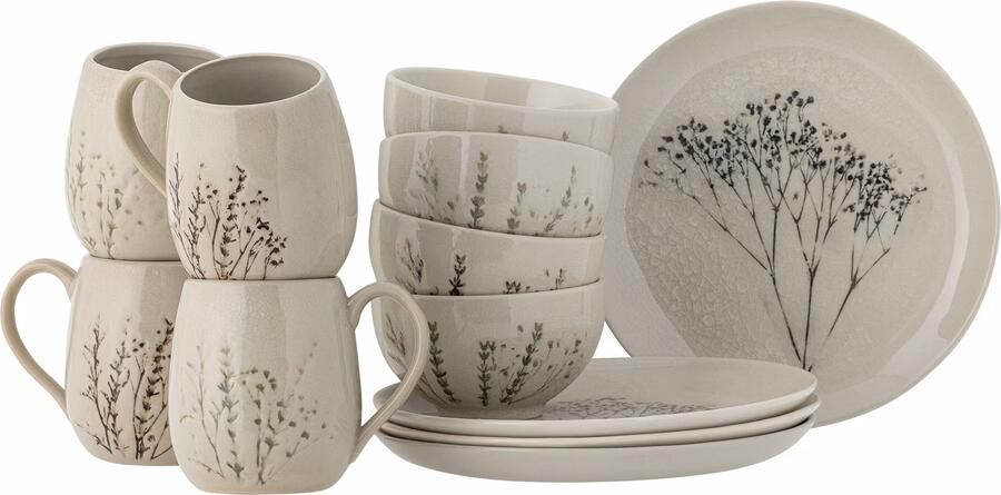 Bloomingville Ontbijtset Bea Set van 12 stuks Naturel