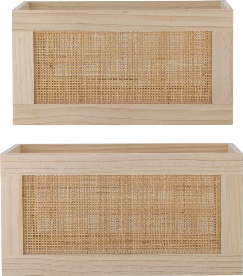 Bloomingville Opbergbox Piana Set van 2 stuks Naturel