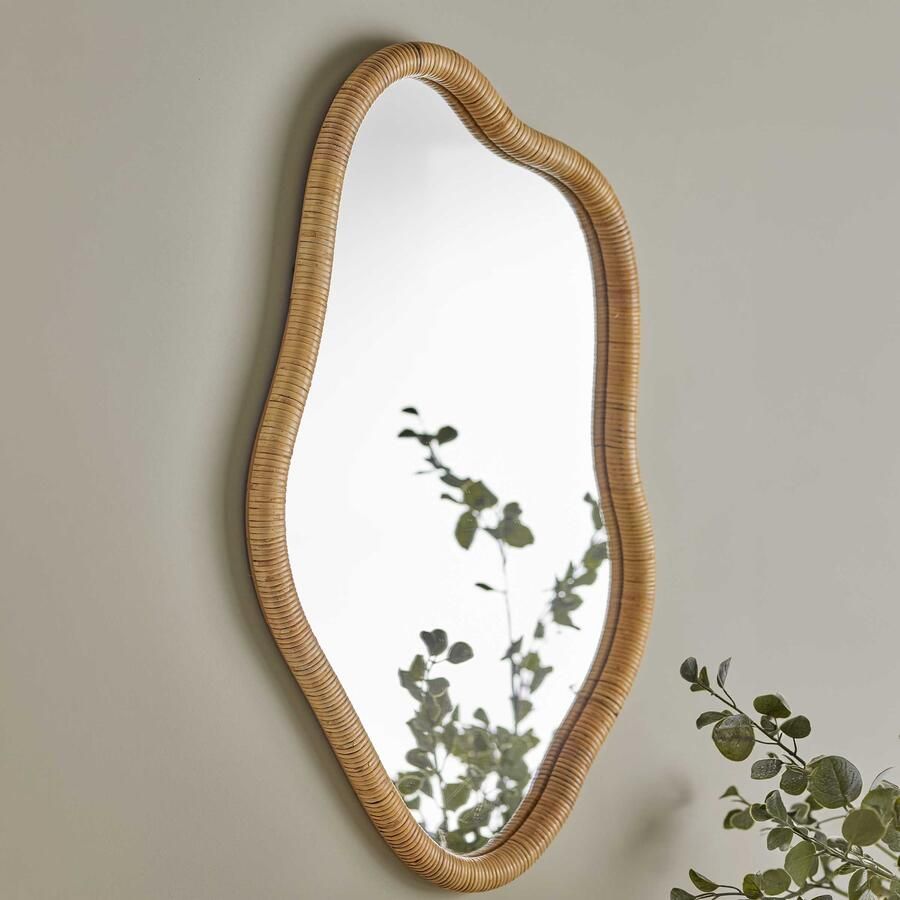 Bloomingville Organische Spiegel Ashlie Rotan 80 x 50cm Naturel