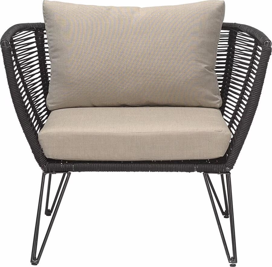 Bloomingville Outdoor Fauteuil Mundo Metaal en touw Zwart