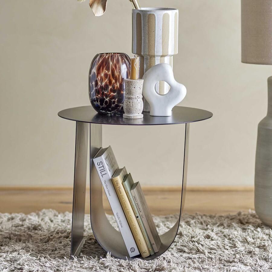 Bloomingville Ronde Bijzettafel Cher 43cm Zwart Vierkant