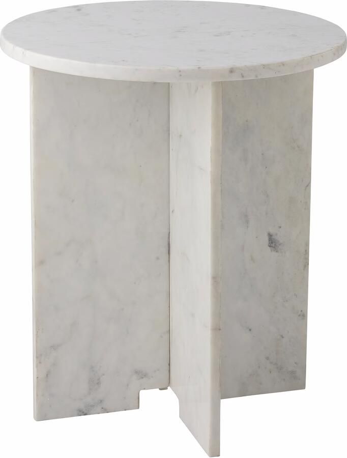 Bloomingville Ronde Bijzettafel Jasmia Marmer 46cm Wit - Foto 3