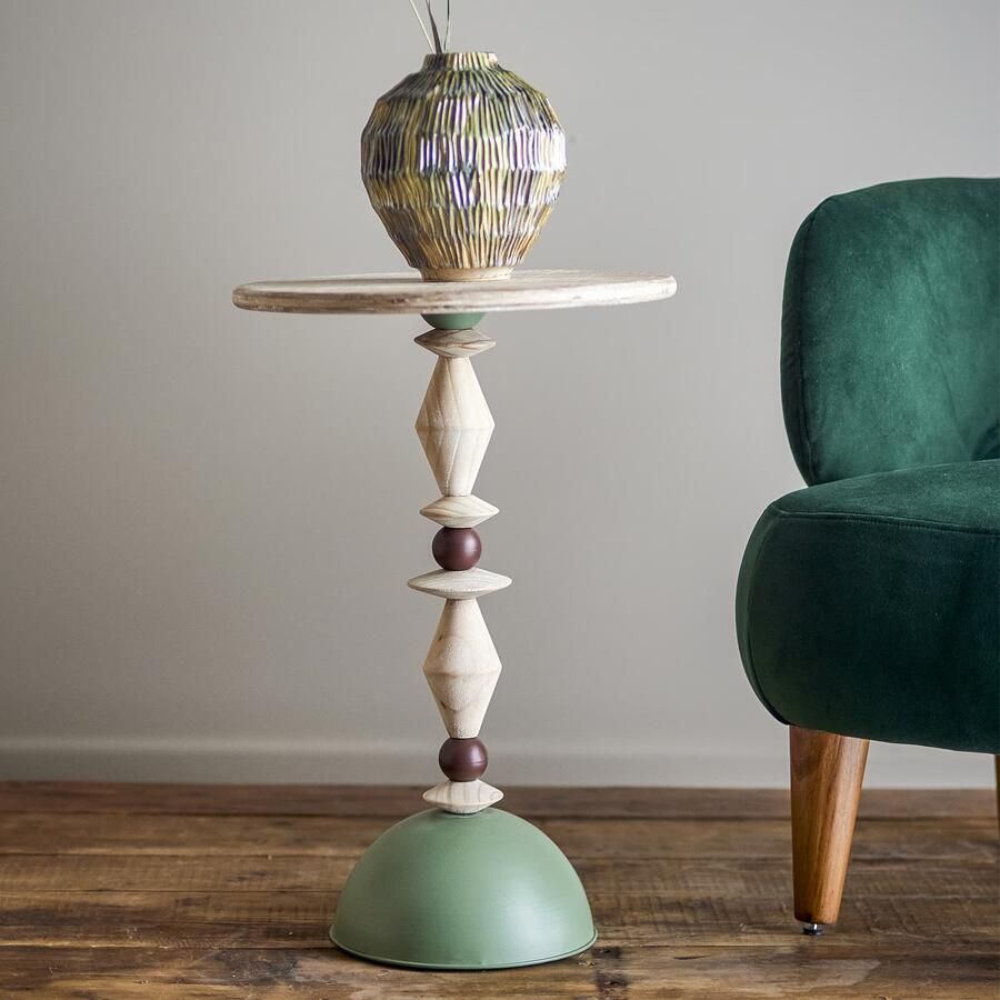 Bloomingville Ronde Bijzettafel Mannelli 40cm Groen