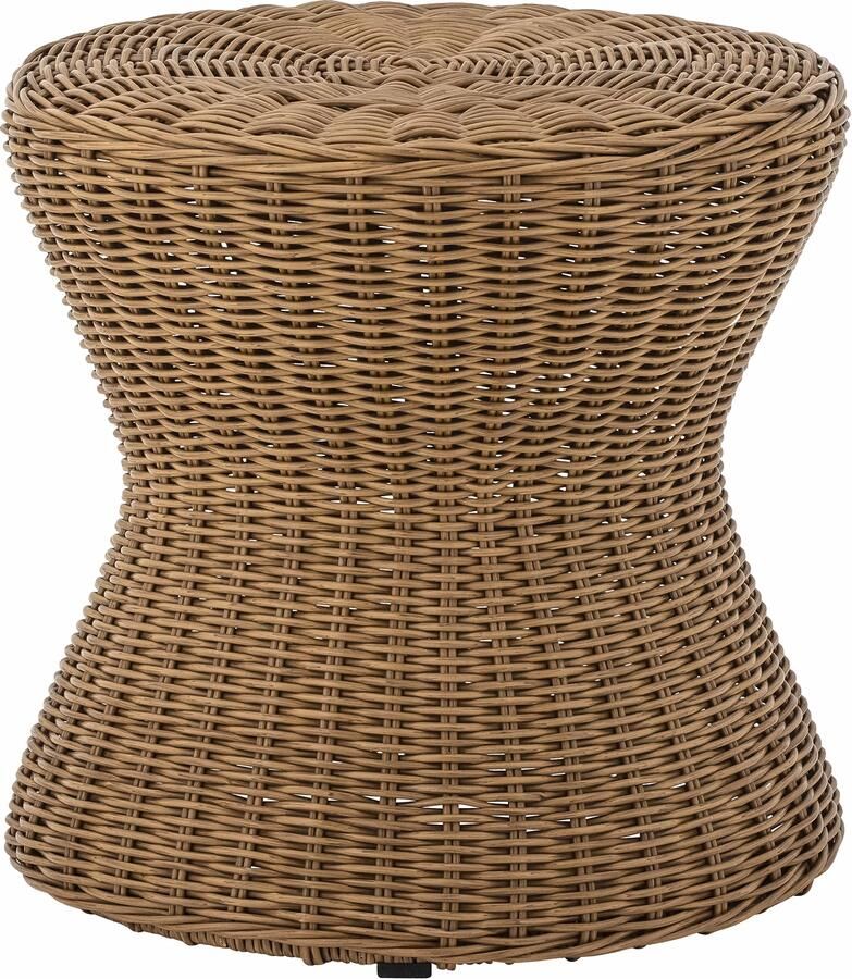 Bloomingville Ronde Bijzettafel Roccas Rotan 53cm Bruin