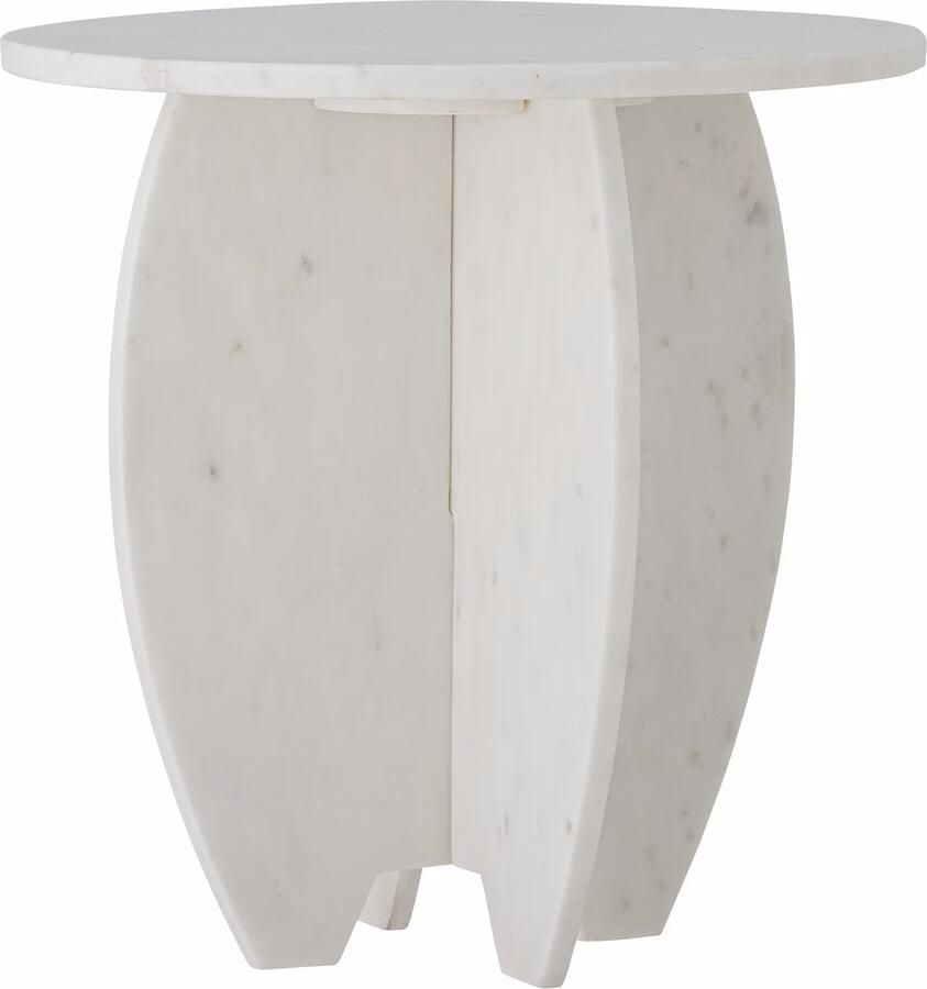 Bloomingville Ronde Bijzettafel Sendai Marmer 31cm Wit