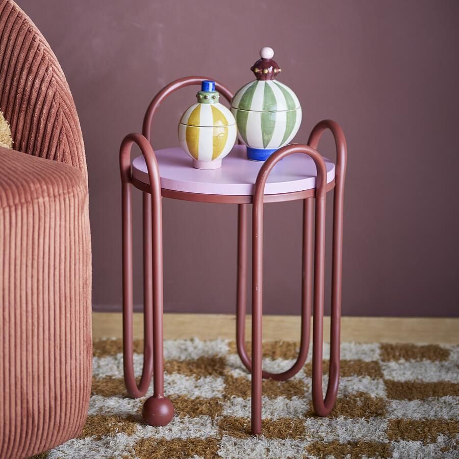Bloomingville Ronde Bijzettafel Whimsica 30cm Rood