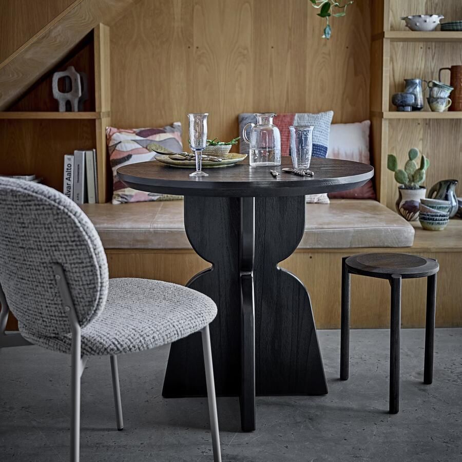 Bloomingville Ronde Bistrotafel Vixen Hout 80cm Zwart