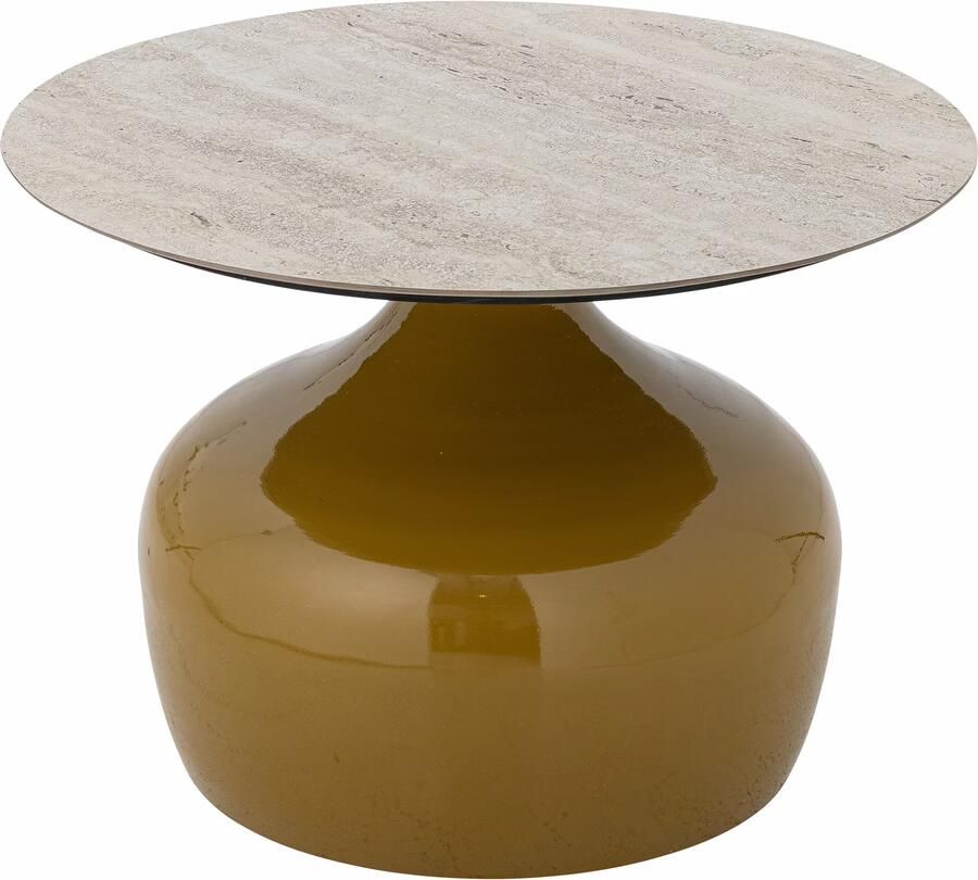 Bloomingville Ronde Salontafel Lecco Keramiek 60cm Geel