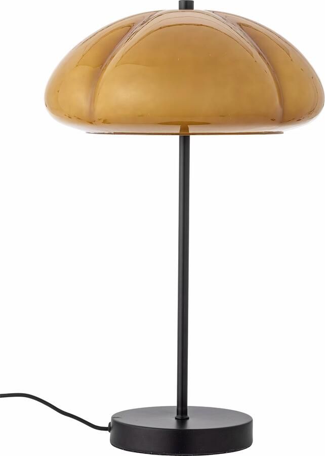 Bloomingville Ronde Tafellamp Kinoko Glas 47cm hoog Geel