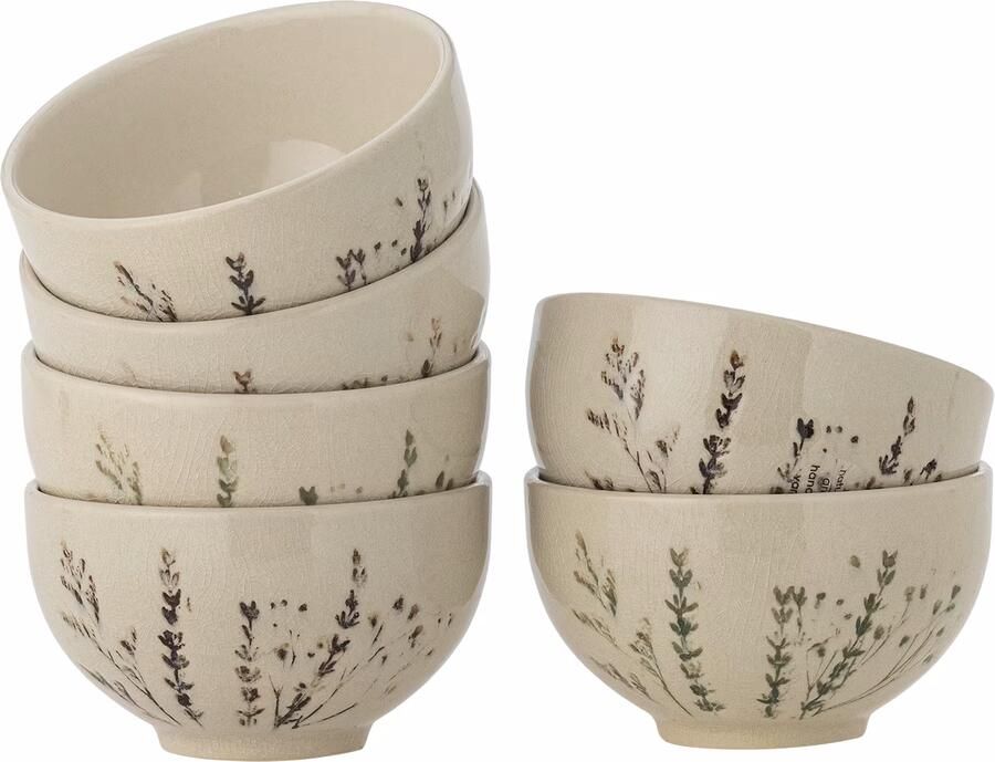 Bloomingville Schaal Bea Set van 6 stuks Naturel