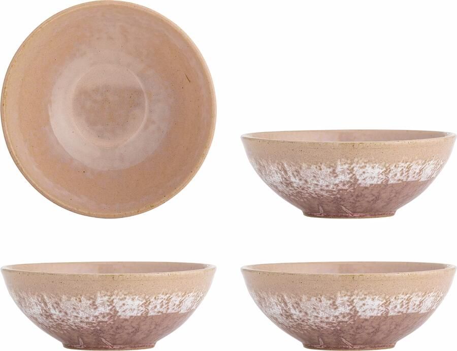 Bloomingville Schaal Darlene Set van 4 stuks Roze