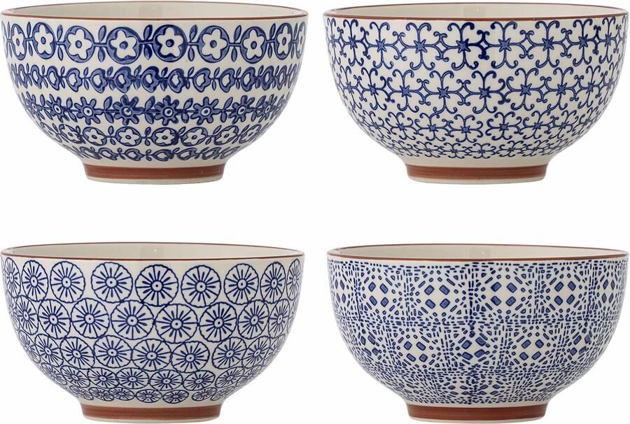 Bloomingville Schaal Karine Set van 4 stuks Blauw