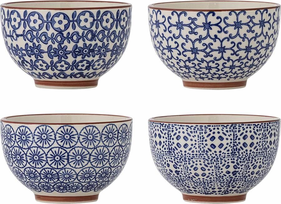 Bloomingville Schaal Karine Set van 4 stuks Blauw
