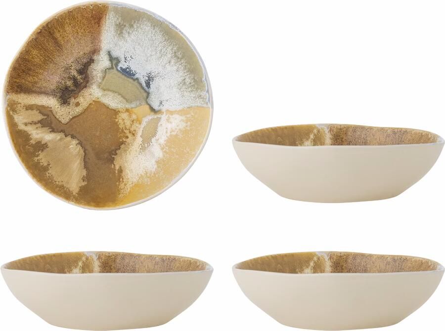 Bloomingville Schaal Lacey 21cm Set van 4 stuks Meerkleurig