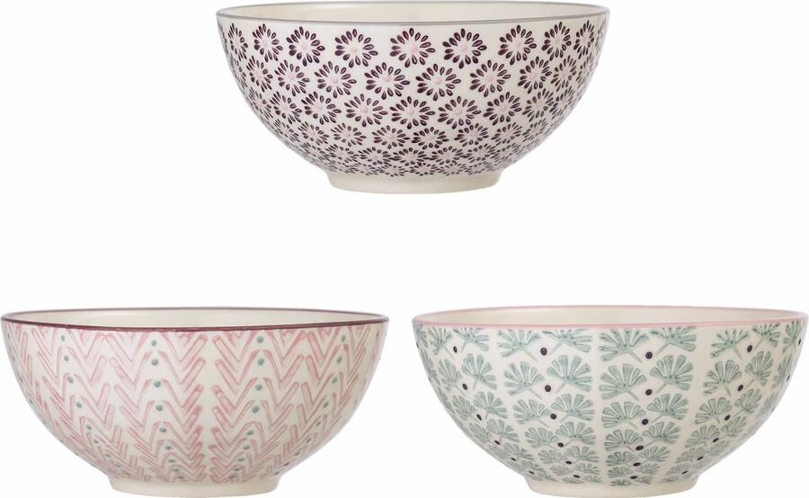 Bloomingville Schaal Maya Set van 3 stuks Meerkleurig