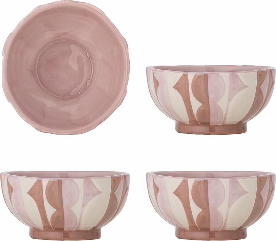 Bloomingville Schaal Saul Set van 4 stuks Roze