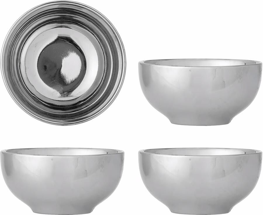 Bloomingville Schaal Shine Set van 4 stuks Zilver