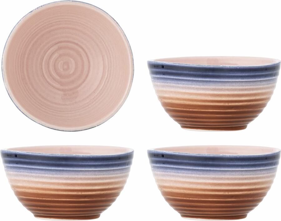 Bloomingville Schaal Tatum 12cm Set van 4 stuks Meerkleurig