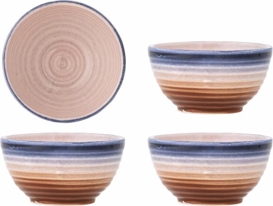 Bloomingville Schaal Tatum 9cm Set van 4 stuks Meerkleurig