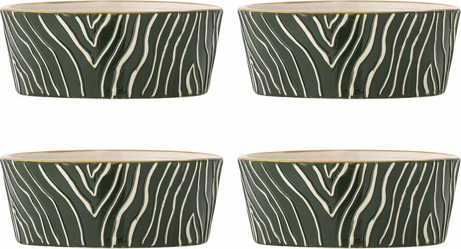 Bloomingville Schaal Woodsby Set van 4 stuks Meerkleurig