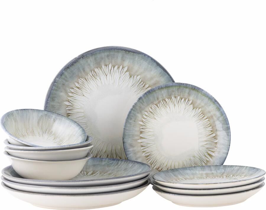 Bloomingville Serviesset Calen Set van 12 stuks Blauw